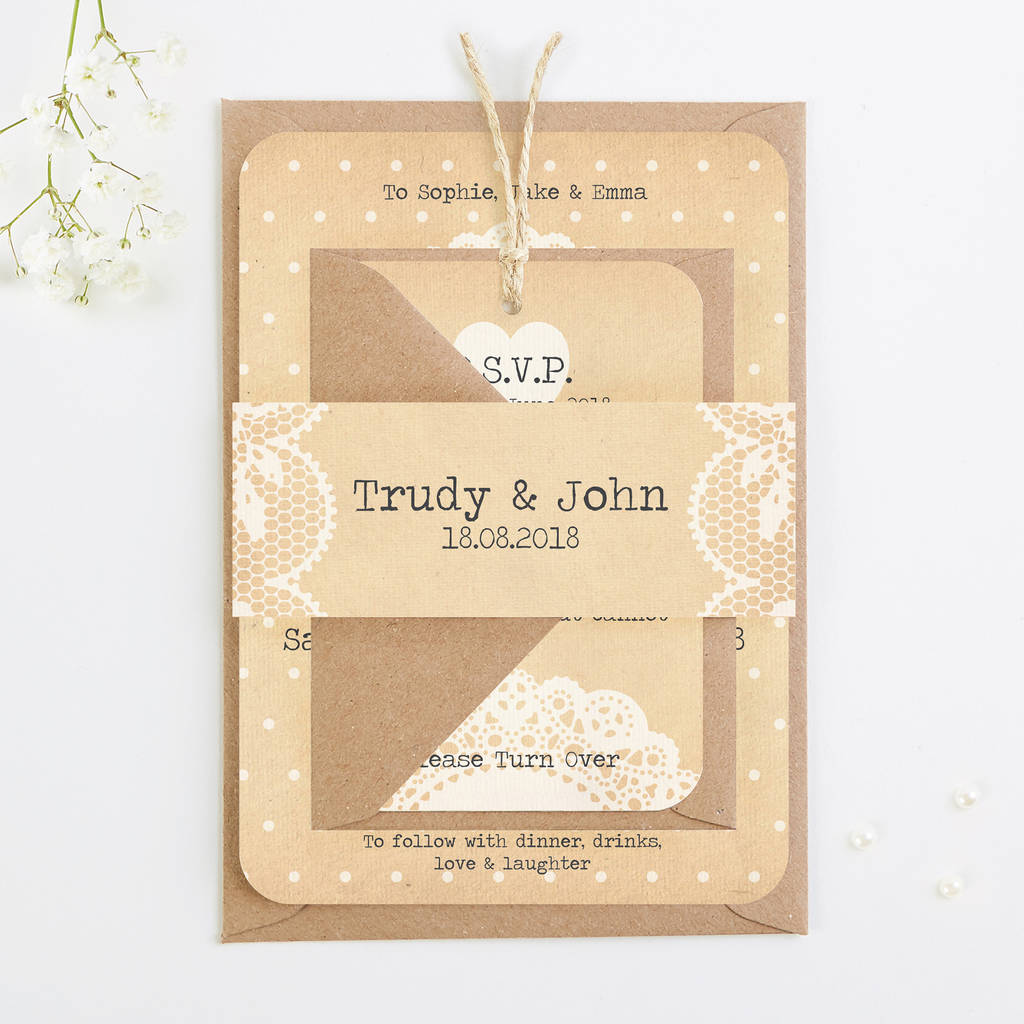 Rustic Lace Wedding Invitation Bundle By LOOM Weddings