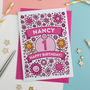 Personalised Flower Birthday Card Any Age, thumbnail 3 of 4