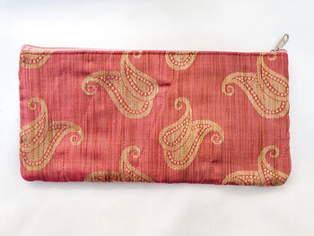 Handmade Colourful Sari Zipper Pouches, Handmade Clutch Bags, Pencil Case, 5 of 11