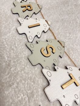 Personalised Wooden Christmas Bunting Charming Seasonal Garland For Home Decor, 12 of 12