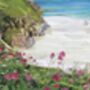 Porthcurno Cornwall Upcycled Paper Collage Print, thumbnail 3 of 6