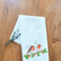 Robin Couple Christmas Tea Towel, thumbnail 3 of 5