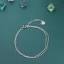 Sterling Silver Minimalist Double Layer Satellite Chain Bracelet, thumbnail 6 of 12