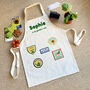 Personalised Kids Gardening Apron With Iron On Patches, thumbnail 1 of 4
