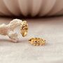 Gold Leaf Huggie Hoop Earrings, thumbnail 5 of 5