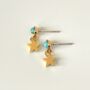 Turquoise Star Stud Earrings, thumbnail 3 of 3