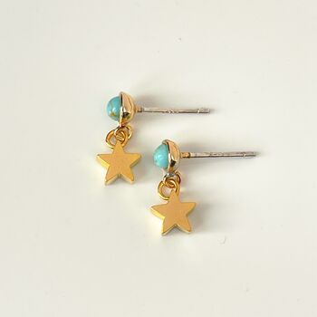 Turquoise Star Stud Earrings, 3 of 3