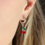 Custom Silver And Enamel Charm Huggie Hoops, thumbnail 2 of 6