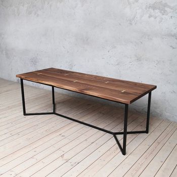 London Walnut Live Edge Solid Wood Dining Table, 3 of 4