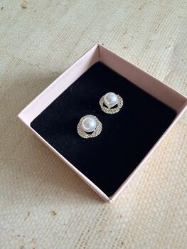Gold Plated Pearl Stud Earrings, 4 of 5