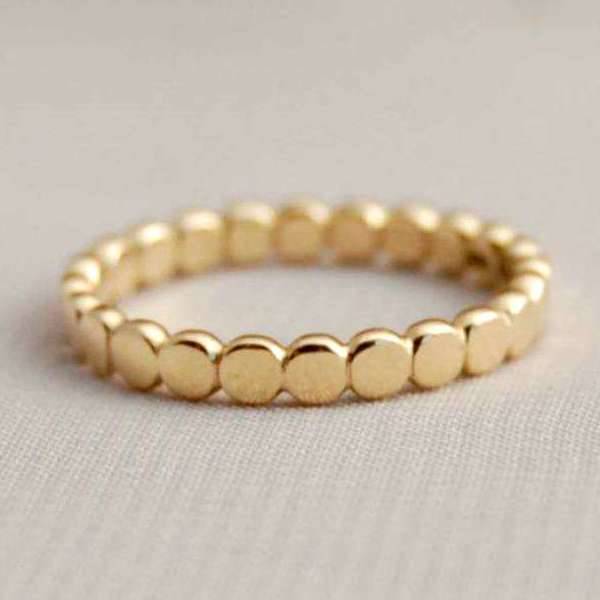 Pebble Solid Yellow Gold Ring, 1 of 4