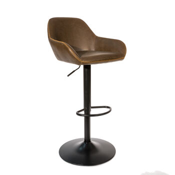 Baxter Chesnut Brown Gas Lift Two Kitchen Bar Stools, 3 of 8