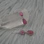 Red Ruby Silver Earrings: Teardrop Dangle, thumbnail 3 of 8