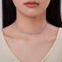 Sterling Silver 2mm Cz Tennis Necklace, thumbnail 1 of 12