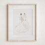Personalised Wedding Portrait – Mother Of The Bride Gift, Hand Drawn From Photo, Christmas Keepsake For Mum, thumbnail 4 of 11