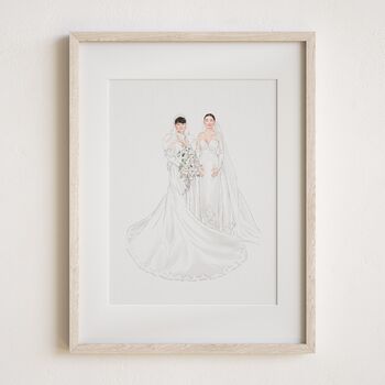 Personalised Wedding Portrait – Mother Of The Bride Gift, Hand Drawn From Photo, Christmas Keepsake For Mum, 4 of 11
