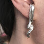 Ribbon Mono Earring In Silver, thumbnail 1 of 5