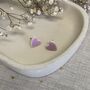 Lilac Heart Stud Clay Earrings, thumbnail 7 of 7