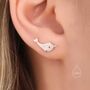 Sterling Silver Narwhal Unicorn Whale Stud Earrings, thumbnail 6 of 12