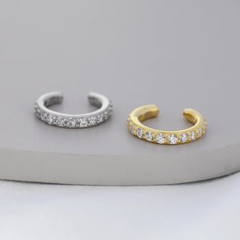 Minimalist Cz Ear Cuff In Sterling Silver, 3 of 11
