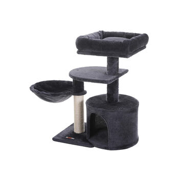 Smoky Grey Small Cat Tree Tower With Scratching Post, 4 of 7