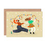 Lindy Hop Lights Christmas Card, thumbnail 2 of 2