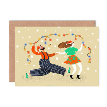 Lindy Hop Lights Christmas Card, 2 of 2