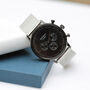 Men's Motivator In Black With Silver Mesh Strap Watch, thumbnail 2 of 4
