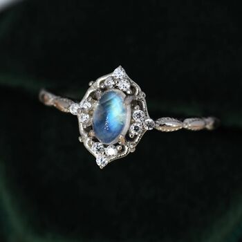 Vintage Inspired Genuine Moonstone Ring, 6 of 11