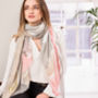 Personalised Soft Grey To Pink Water Colour Scarf, thumbnail 1 of 5