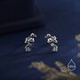 Sterling Silver Tiny Scuba Diver Stud Earrings, thumbnail 1 of 12