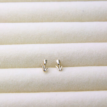 Tiny Tulip Flower Stud Earrings, 3 of 4