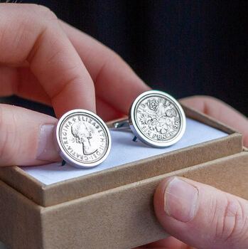Sixpence Year Coin Cufflinks 1928 To 1967, 2 of 12