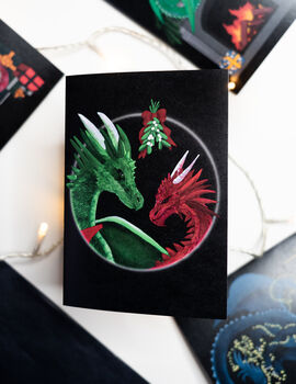 Dragon Mistletoe Christmas Card, 3 of 6