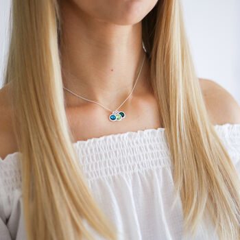 Three Birthstones Necklace In Sterling Silver, 7 of 8