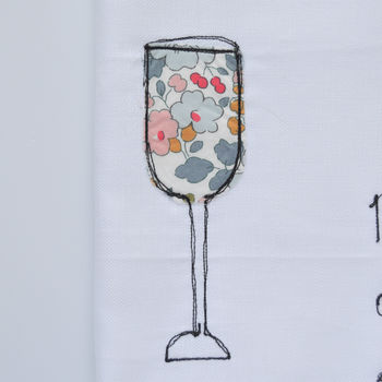 Personalised 'Drinking Prosecco Together' Tea Towel, 3 of 4