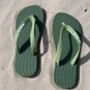 Earthy Green Natural Rubber Flip Flops, thumbnail 1 of 12