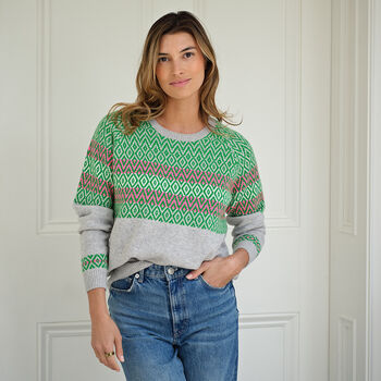Isla Fairisle Cashmere Jumper, 5 of 6