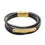 Personalised Mens Black Leather Bracelet With ID Bar, thumbnail 5 of 12