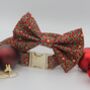 Red And Gold Holly Christmas Dog Bow Tie, thumbnail 10 of 12