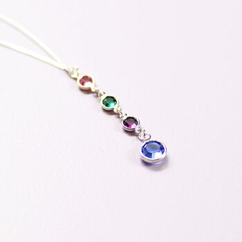 Mother And Three Children Birthstone Pendant Necklace, 6 of 9