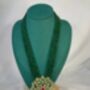 Indian Long Beaded Green Mala Necklace Set, thumbnail 3 of 5