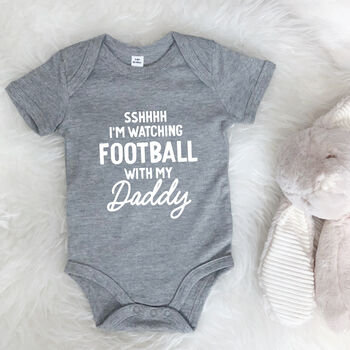Watching Sport With Daddy Personalised Sports Babygrow, 3 of 11