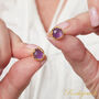 Purple Amethyst Textured Gold And Silver Stud Earrings, thumbnail 4 of 11