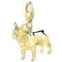 French Bulldog Sterling Silver Gold Plated Charm, thumbnail 1 of 4