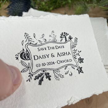 Personalised Autumn Wedding Rubber Stamp, 4 of 9