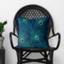 Peacock Cushion, Feathers On Blue, Multiple Cols Avail, thumbnail 4 of 9