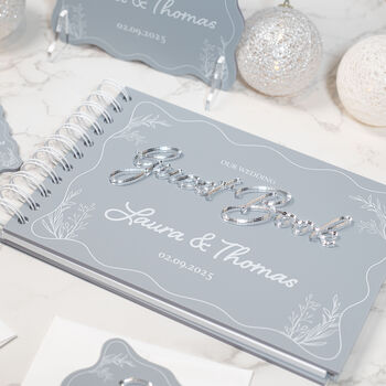 Wedding Wavy Design 3D Acrylic Guest Book, 7 of 11