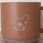 French Bulldog Engraved Orange Ceramic Tea/ Coffee Mug, thumbnail 5 of 6