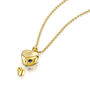 Tiny Crystal Heart Urn Ashes Necklace 18 K Gold Plated, thumbnail 2 of 7